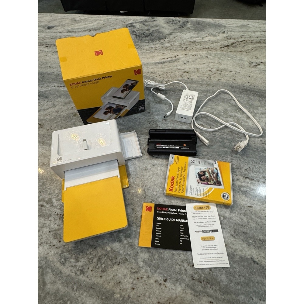 Kodak PD460 Instant Dock Printer 4x6 Photo Prints Bluetooth Color Open Box